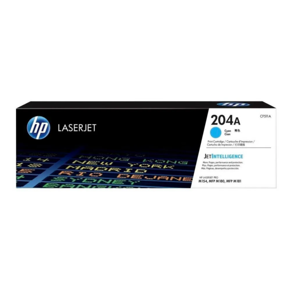 Toner hp cf511a (204a) lj pro m154a / m154nw /m180nw cyan 900 pgs