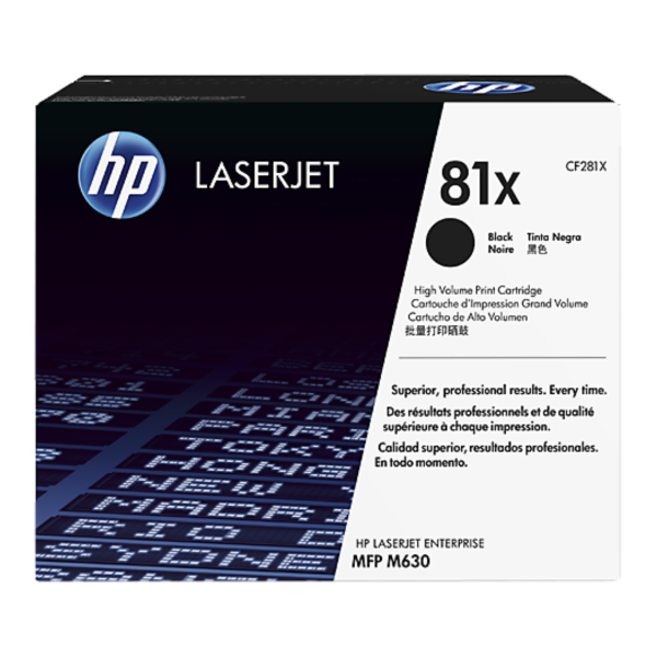Toner hp cf281x (81x) mfp m605, m606, m630, m632 negro 25k pag.