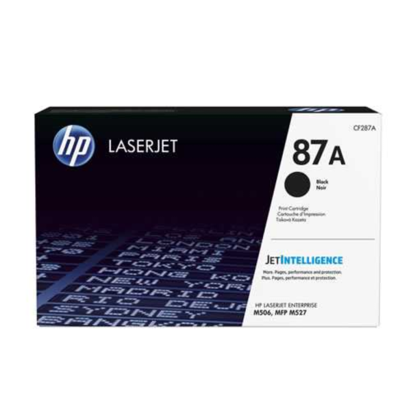 Toner hp cf287a (87a) l.j.e. m506, mfp m527, flow mfp m527,  m501dn  negro 9k pag