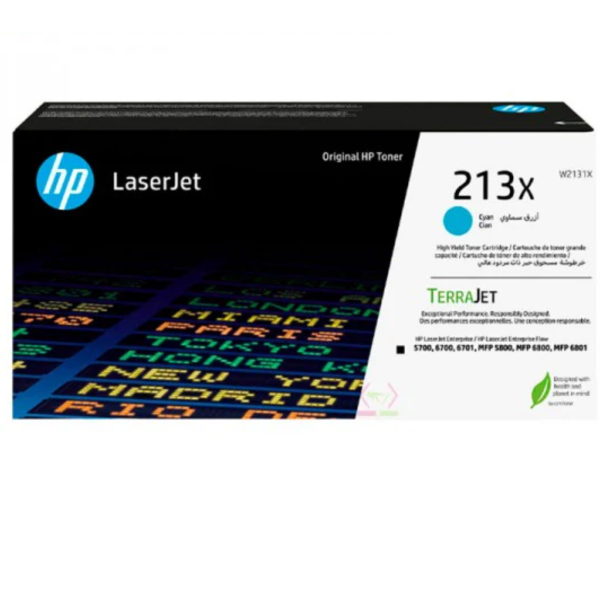 Toner hp w2131y (213y) lj 5700, mfp 5800, 6700, 6701, mfp 6800, mfp 6801  cyan 12k pgs