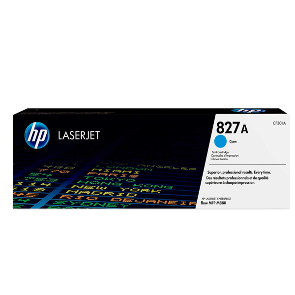 Toner hp cf301a (827a) l.j.m880z, m880z, hp color laserjet managed mfp m880zm, m880zm cyan
