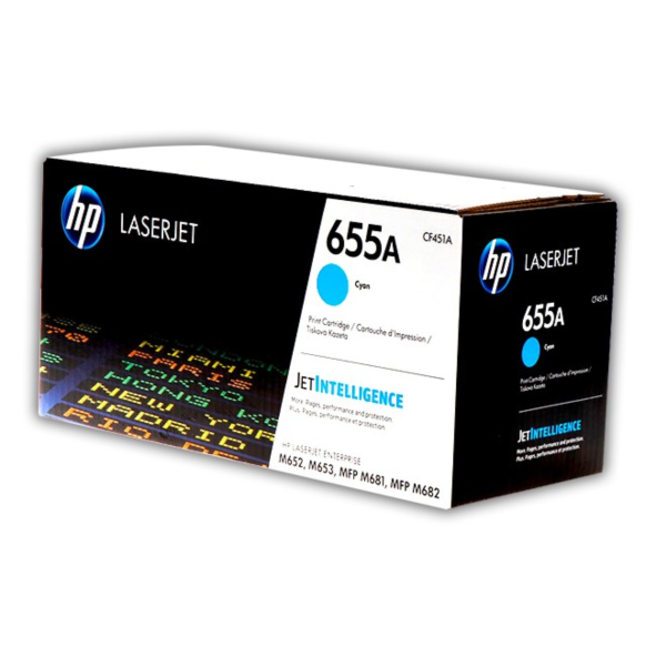 Toner hp cf451a (655a) cyan ent m652 series, m653 series, mfp m681 series,  mfp m682 10.5kpg