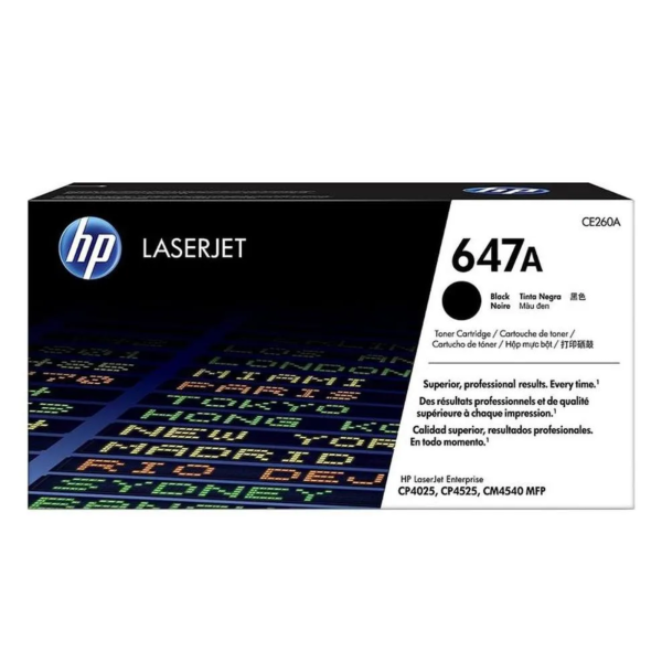 Toner hp ce260a (647a) l.j. cp4025, cp4525, cp4525dn negro 8.5kpg