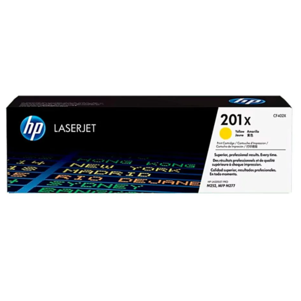 Toner hp cf402x (201x) yellow para lj pro m252n, m252dw, m277n, m277dw.