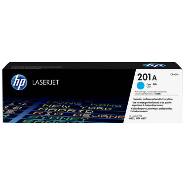 Toner hp cf401a (201a) cyan para lj pro m252n, m252dw, m277n, m277dw