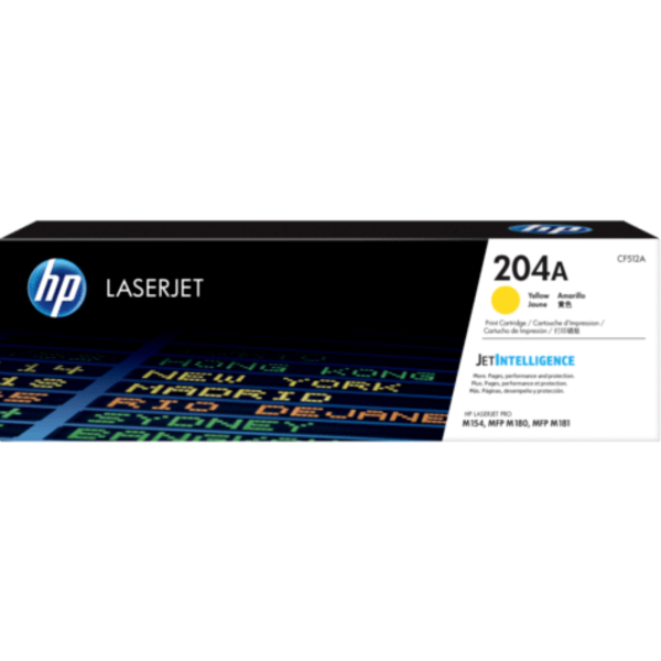 Toner hp cf512a (204a) lj pro m154a / m154nw /m180nw yellow 900 pgs