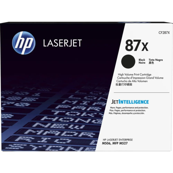 Toner hp cf287x (87x) l.j.e. m506 mfp m527, flow mfp m527 negro 18k pag