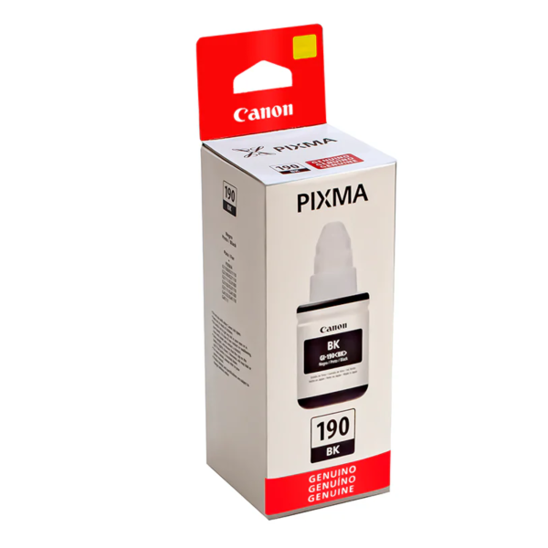 Tinta canon gi-190bk black g2100, g2101, g2110, g2111, g3100, g3101, g3102, g3110, g3111, g4100, g4102, 64110, g4111.