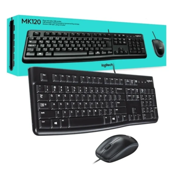 Teclado logitech + mouse mk120 usb sp black