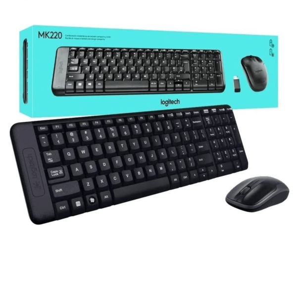Teclado logitech + mouse mk220 wireless usb sp black