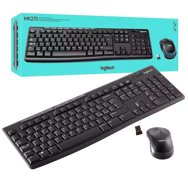 Teclado logitech + mouse mk270 wireless usb black