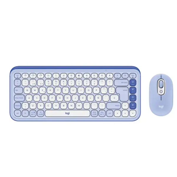 Teclado logitech + mouse pop icon bluetooth/wireless sp / copilot/ lilac