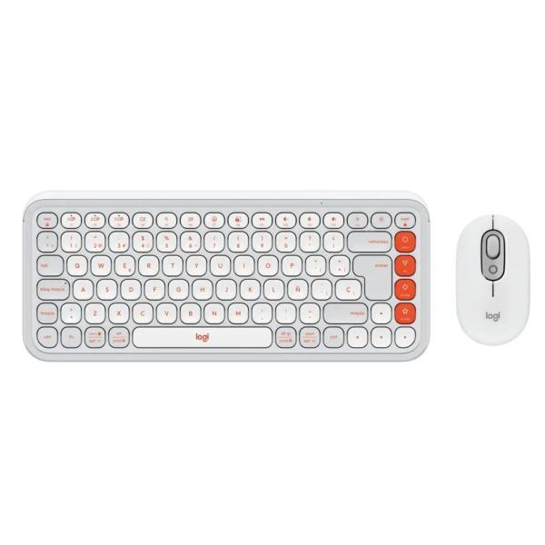 Teclado logitech + mouse pop icon bluetooth/wireless sp / copilot/ white