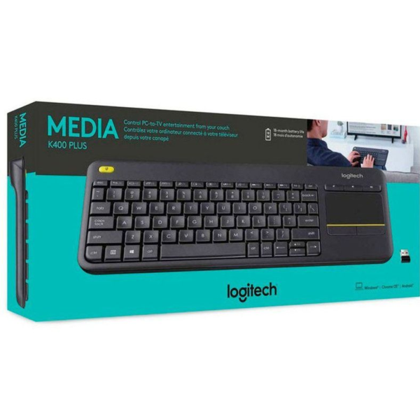 Teclado logitech k400 plus wireless touch sp black