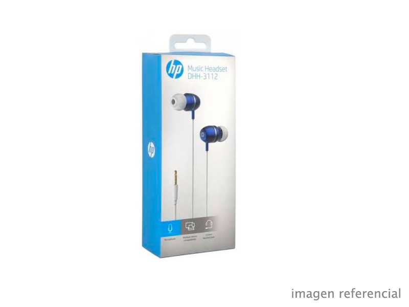 2B287AA Audifonos In-Ear HP DHH-3112 Azul Con Microfono y Control Volumen 2B287AA