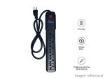 Supresor de Pico Omega 491124BK Negro 6 Outlets 4 Feet