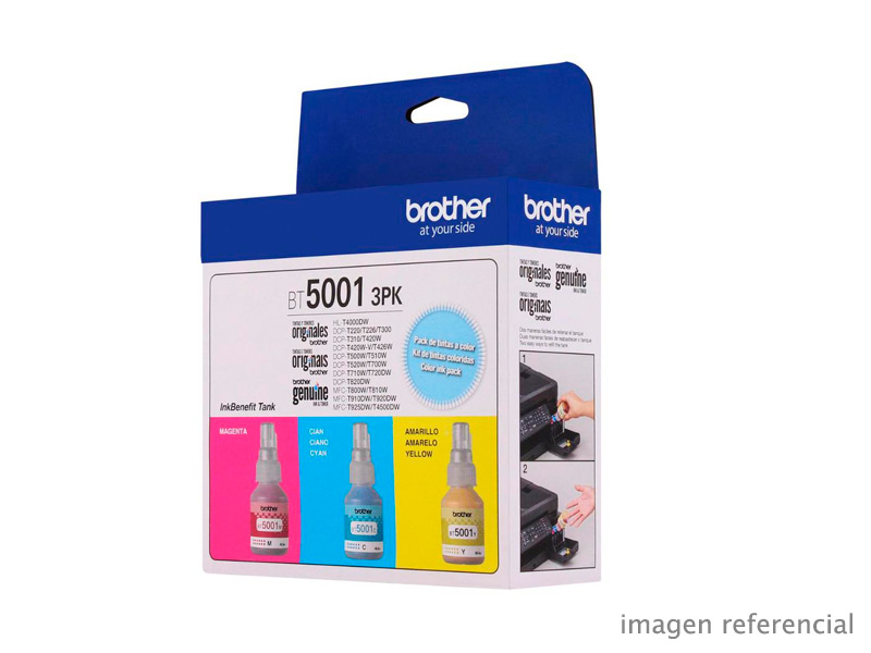 BT50013PK-Q2 Tinta Brother BT50013PK para Impresoras T300, T500, T700 Colores