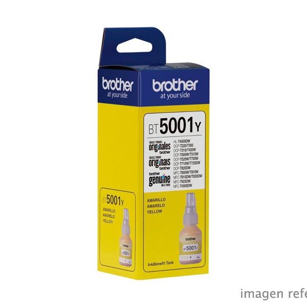 Tinta Brother BT5001Y Yellow DCP-T300W, T500W, T700W 5,000 páginas