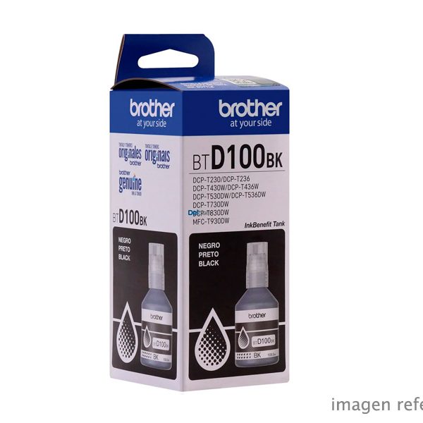 Tinta Brother BTD100BK Negra DCP-T300/T500w/T700w/MFC-T800w 7.500 Páginas