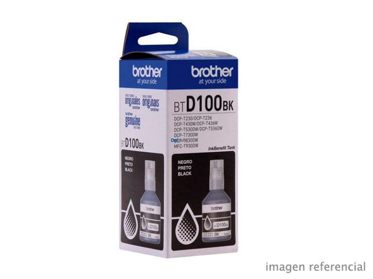 Tinta Brother BTD100BK Negra DCP-T300/T500w/T700w/MFC-T800w 7.500 Páginas