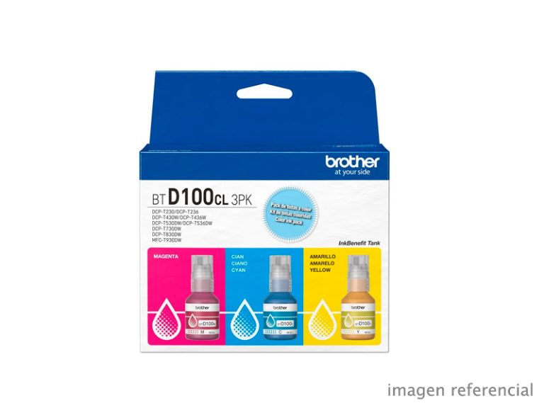 Tinta Brother BTD100CL3PK Pack para T230, T430W, T530DW, T730DW, T930DW