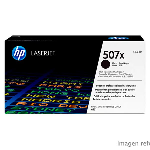 Toner HP CE400X 507X Negro LaserJet Enterprise 11000 Paginas