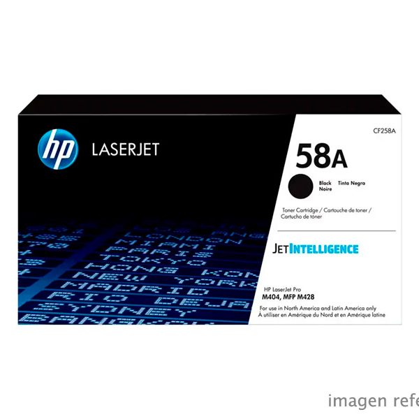 Toner HP CF258A 58A LaserJet Pro M404 Negro 3,000 Páginas