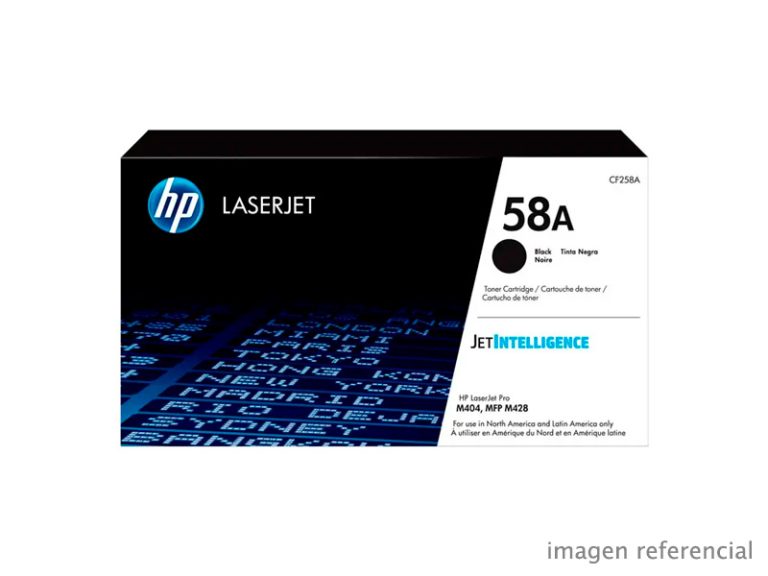 Toner HP CF258A 58A LaserJet Pro M404 Negro 3,000 Páginas