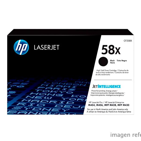 Toner HP CF258X 58X Negro LaserJet Pro M404 10,000 Páginas