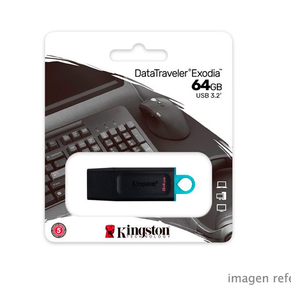 Memoria USB Kingston 64GB DataTraveler Exodia DTX USB 3.2 Negro DTX/64GB