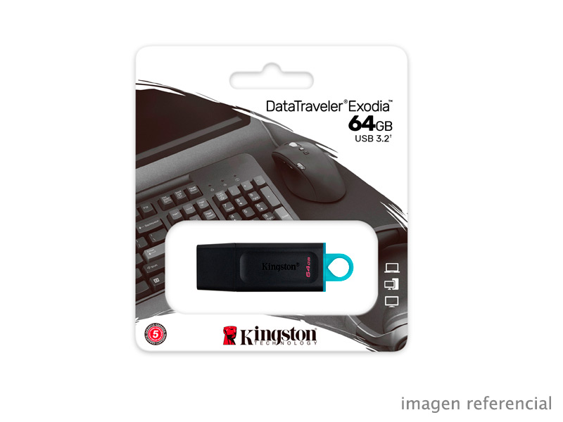 DTX-64GB Memoria USB Kingston 64GB DataTraveler Exodia DTX USB 3.2 Negro DTX/64GB