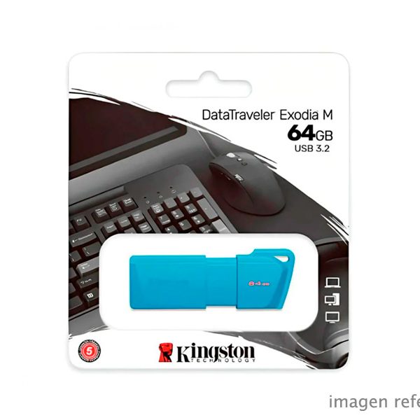Memoria USB Kingston 64GB DTXM Neon 3.2 Azul KC-U2L64-7LB