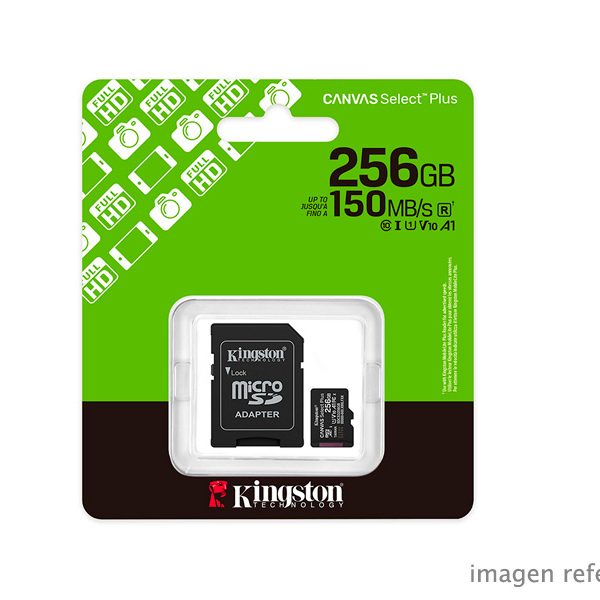 Memoria microSDHC Kingston 256GB 150MB/s Clase 10 + Adaptador (SDCS3/256GB)