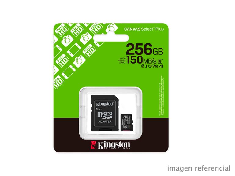 Memoria microSDHC Kingston 256GB 150MB/s Clase 10 + Adaptador (SDCS3/256GB)