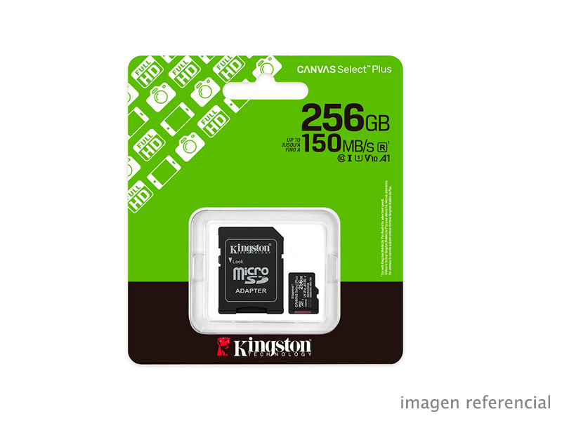 SDCS3-256GB Memoria microSDHC Kingston 256GB 150MB/s Clase 10 + Adaptador (SDCS3/256GB)