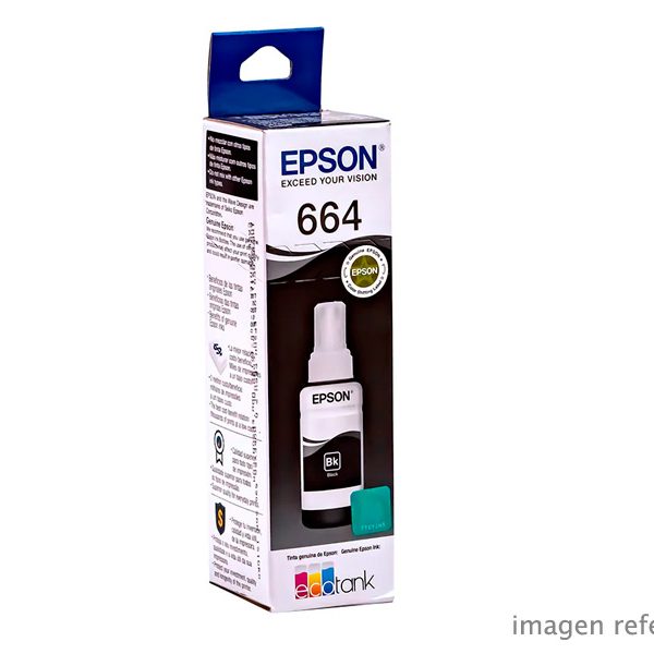 Tinta Epson T664120-AL Negro EcoTank L210 L355 70ml