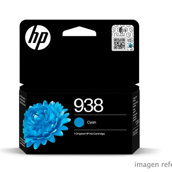 Cartucho de Tinta HP 4S6X5PL 938 Cian Officejet Pro 9110/9130/9730 800 Páginas