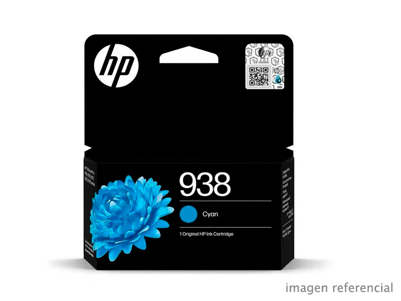 Cartucho de Tinta HP 4S6X5PL 938 Cian Officejet Pro 9110/9130/9730 800 Páginas