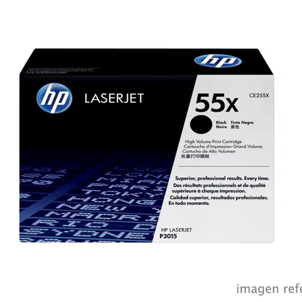 Toner HP CE255X 55X LaserJet CP3015 Negro 12,500 Páginas