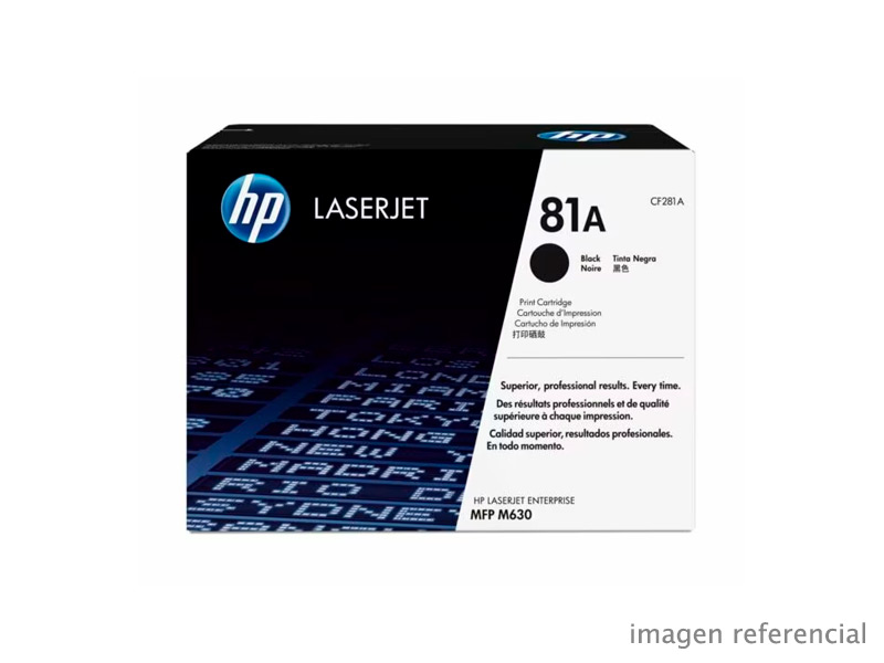 CF281A Toner HP CF281A 81A MFP M630 Negro 10,500 Páginas
