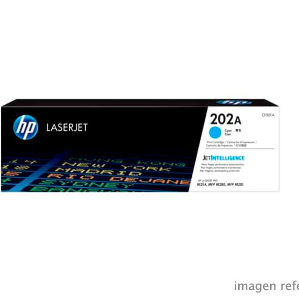 Toner HP CF501A 202A LaserJet Pro M254 M281 Cyan 1,300 Paginas
