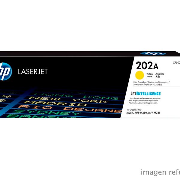 Toner HP CF502A 202A LaserJet Pro M254 M281 Amarillo 1,300 Paginas