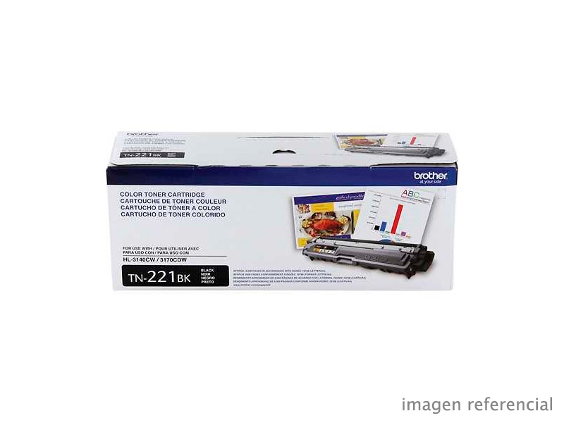 TN-221BK Toner Brother TN-221BK Black hl-3150cdn, hl-3170 2,500 Páginas.