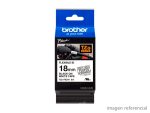 Cinta Brother TZE-FX241 PT-1090/2460/2730VP/9500PC, Etiqueta Negra sobre Blanca 3/4″ (18mm)