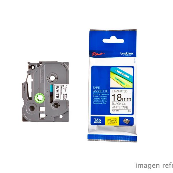 P-touch TZE241 Cinta para Etiquetas 17.78mm Blanco Resistente a Grasa y Temperatura
