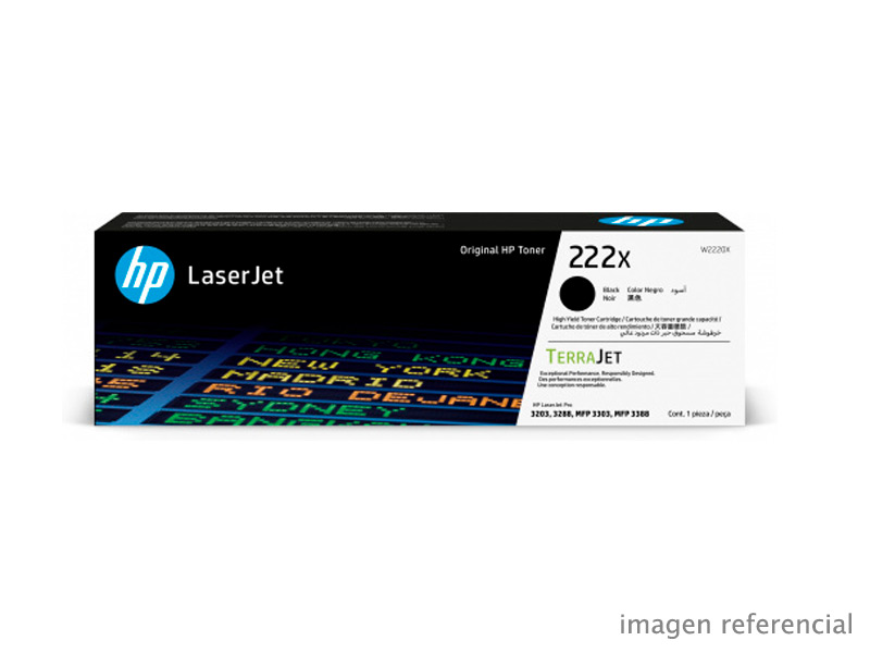 W2220X Toner HP W2220X 222X Negro LaserJet M3303, 3,200 Páginas