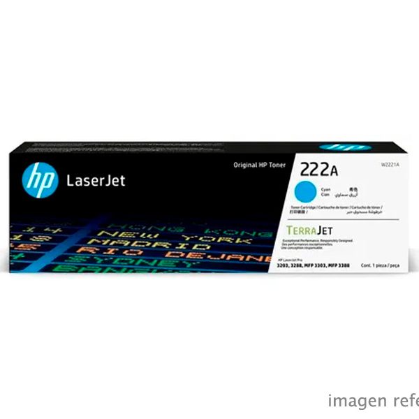 Toner Hp W2221a 222a Cyan Laserjet M3303 1,200 Paginas