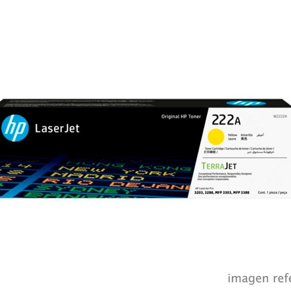 Toner Hp W2222a 222a Laserjet Pro Mfp 3303 Amarillo 1,200 Paginas