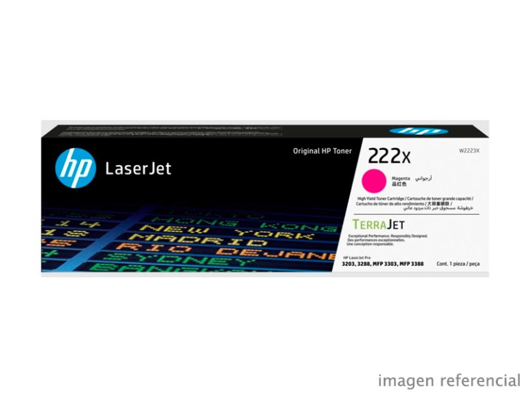 Toner HP W2223X 222X Magenta LaserJet M3303, 2,500 Páginas