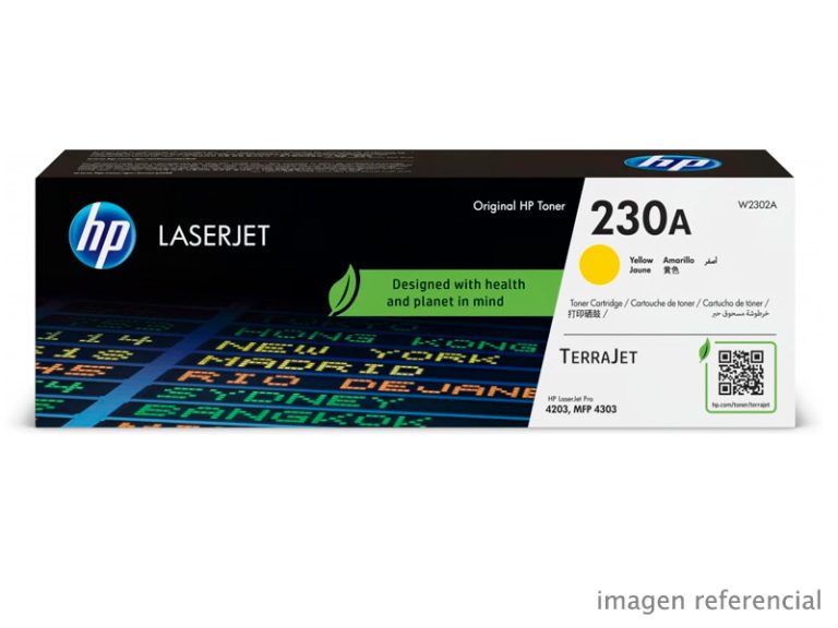 Toner HP W2302A 230A LaserJet 4303 amarillo 1800 páginas